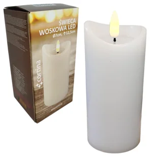 ŚWIECA WOSKOWA LED ŚWIECZKA NA BATERIE OZDOBA Z EFEKTEM PŁOMIENIA 12,5 CM - Świece - miniaturka - grafika 1