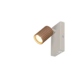 Lampy ścienne - SOKA 867770165 kinkiet regulowany spot kawowa ryflowana tuba 1xGU10 wykończenie jasnoszare - miniaturka - grafika 1