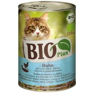 Mokra karma dla kotów - BIOPlan Adult Kurczak z łososiem, proso, pomidory, cykoria i olej słonecznikowy 12x400 g - miniaturka - grafika 1