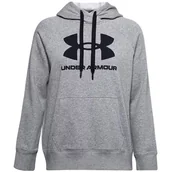 Bluzy damskie - Bluza Damska Under Armour Rival Fleece Logo Hoodie Szara 1356318 035-Xxl - miniaturka - grafika 1
