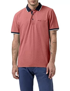 Koszulki męskie - Pierre Cardin Męska koszulka polo, dwukolorowa, karminowa czerwień, 6XL, karminowoczerwony, 6XL - grafika 1