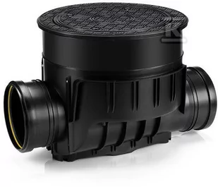 Kineta z zasuwą burzową do rur DN160 do zabudowy w posadzce, z pokrywą szczelną, kolor czarny - Akcesoria hydrauliczne - miniaturka - grafika 1