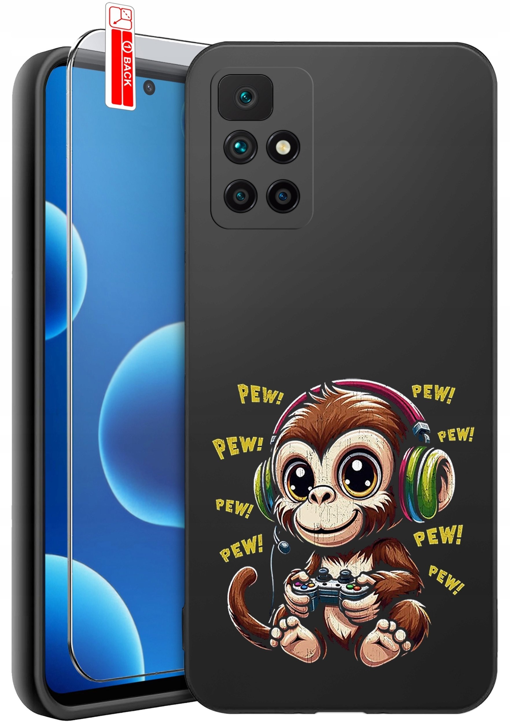 krainaGSM Etui Do Xiaomi Redmi 10 Wzory Silikonowe Matt Case + Szkło 9H