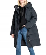 Kurtki damskie - Lee Long Puffer Damska Kurtka Parka Black L56Wvd01-L - miniaturka - grafika 1