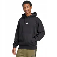 Bluzy męskie - Bluza męska adidas Essentials Feelcozy Fleece Hoodie czarna JE3807 2XL - miniaturka - grafika 1