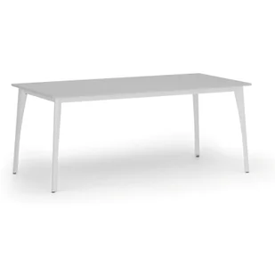Stół konferencyjny PRIMO OMEGA, 1800 x 900 mm, podstawa biała, szary - Stoły i stoliki do biura - miniaturka - grafika 1
