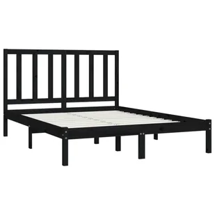 Lumarko Rama łóżka, czarna, lite drewno sosnowe, 140x190 cm - Łóżka - miniaturka - grafika 5