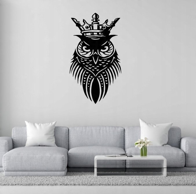 DEKORACJA ścienna Obraz wzór SOWA Z KORONĄ