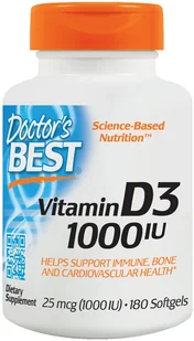DOCTOR'S BEST DOCTOR'S BEST Vitamin D3 1000 IU 180caps - Witaminy i minerały dla sportowców - miniaturka - grafika 3