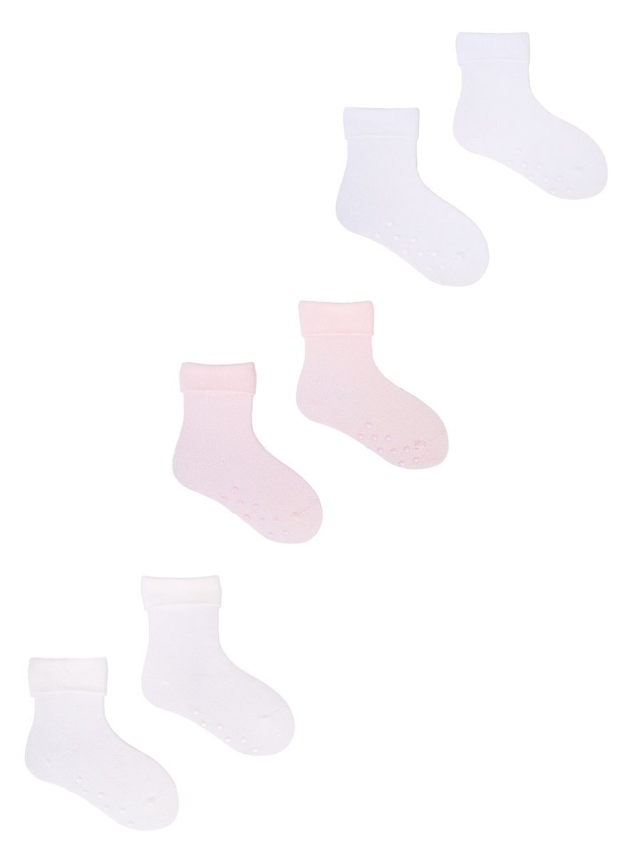 Skarpety dziewczęce bawełniane gładkie z ABS 3PAK 17-19 YOCLUB