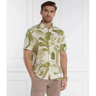 GUESS Lniana koszula SS COLLIN INSIDE PRI Regular Fit - Koszule męskie - miniaturka - grafika 1