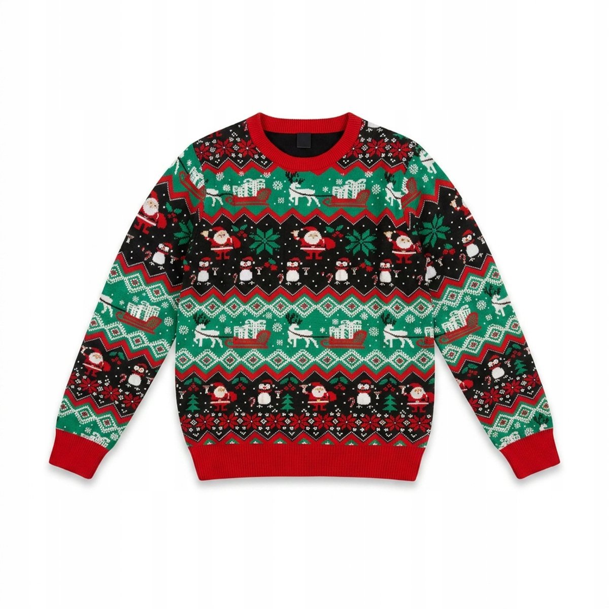 ŚWIĄTECZNY SWETER MĘSKI UNISEX Zimowy Mikołaj Bałwan L Na Święta