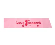 Baby shower i roczek - Godan Szarfa Mam już 1 Roczek Różowa 1szt OB-SMJR OB-SMJR - miniaturka - grafika 1