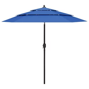 vidaXL 3-poziomowy parasol na aluminiowym słupku, lazurowy, 2,5 m vidaXL - Parasole ogrodowe - miniaturka - grafika 1
