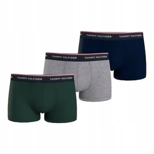 TOMMY HILFIGER BOKSERKI MĘSKIE MAJTKI 3P TRUNK GRANATOWE/SZARE/ZIELONE r.M - Majtki męskie - miniaturka - grafika 1