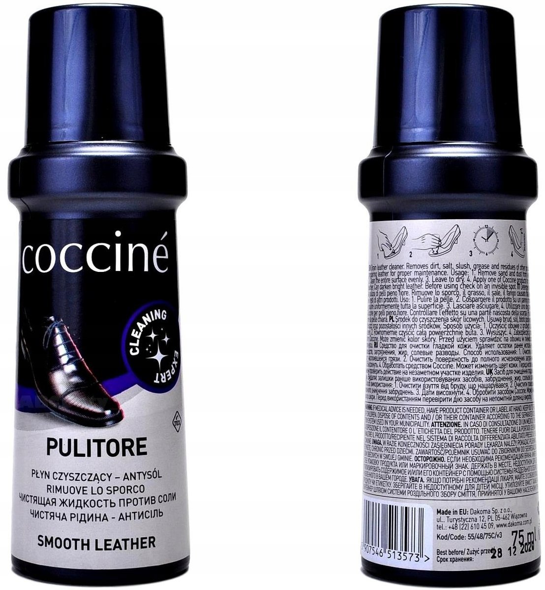 ANTYSÓL Płyn czyszczący plamy po soli śniegu PULITORE Szampon ODPLAMIACZ 75