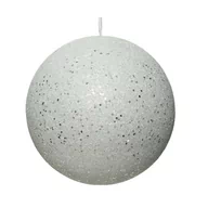 Bombki - Bombki plastikowe 4cm 8szt. białe brokatowe - miniaturka - grafika 1