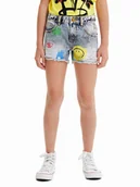 Spodenki damskie - Desigual Szorty jeansowe 23SGDD10 Niebieski Regular Fit - miniaturka - grafika 1