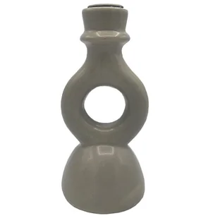 Świecznik stołowy nowoczesny ceramiczny brązowy - Świeczniki - miniaturka - grafika 1