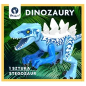 Figurki dla dzieci - Klocki Dinozaur duży niebieski - Stegozaur - miniaturka - grafika 1