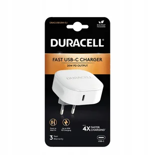 DURACELL Biała Ładowarka USB-C 20W - Ładowarki do telefonów - miniaturka - grafika 1