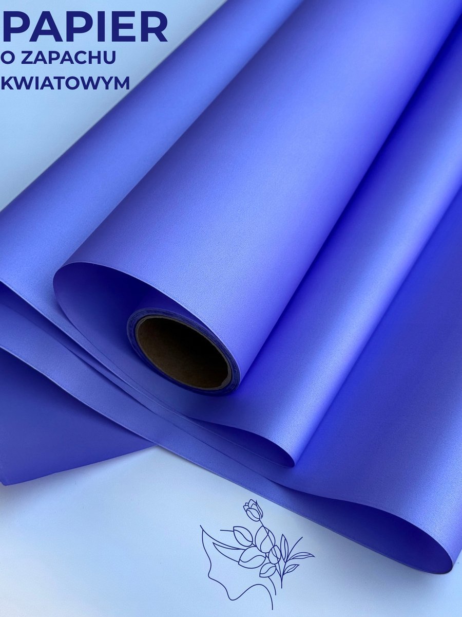 Papier do pakowania satynowy o zapachu kwiatowym, Lawenda 50cmX9m