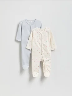 Reserved - Bawełniany pajacyk 2 pack - złamana biel - Komplety dla niemowląt - miniaturka - grafika 1