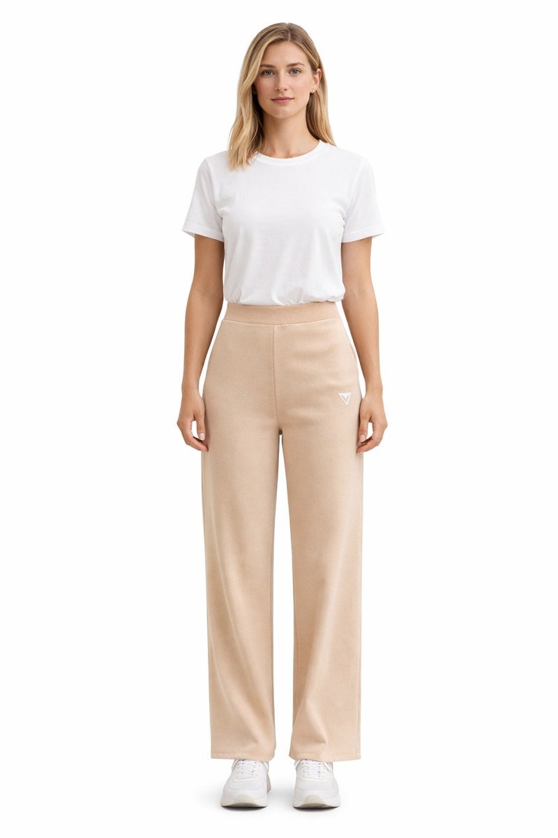 GUESS SPODNIE DRESOWE BEŻOWE PROSTE LUŹNE DAMSKIE S I3A