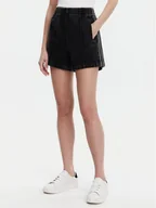 Spodenki damskie - adidas Szorty jeansowe adicolor Denim Firebird JD3107 Czarny Loose Fit - miniaturka - grafika 1