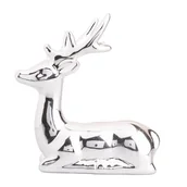 Ozdoby bożonarodzeniowe - Lumarko Lumarko Figurka Porcelanowa Renifer 13,5x7,5x14 Cm Srebrny 1701001207 Alt - miniaturka - grafika 1