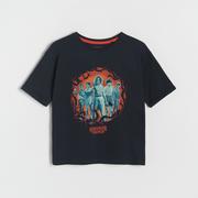 Koszulki dla chłopców - Reserved - T-shirt Stranger Things - Czarny - miniaturka - grafika 1