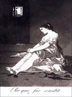 Plakaty - Plate 32 from Los Caprichos- Because she was susceptible (Por que fue sensible, Francisco Goya - plakat Wymiar do wyboru: 40x60 cm - miniaturka - grafika 1