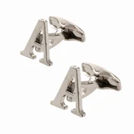 Spinki do mankietów i krawatów - Spinki do mankietów klasyczne srebrne - litera A - EM Men's Accessories - miniaturka - grafika 1