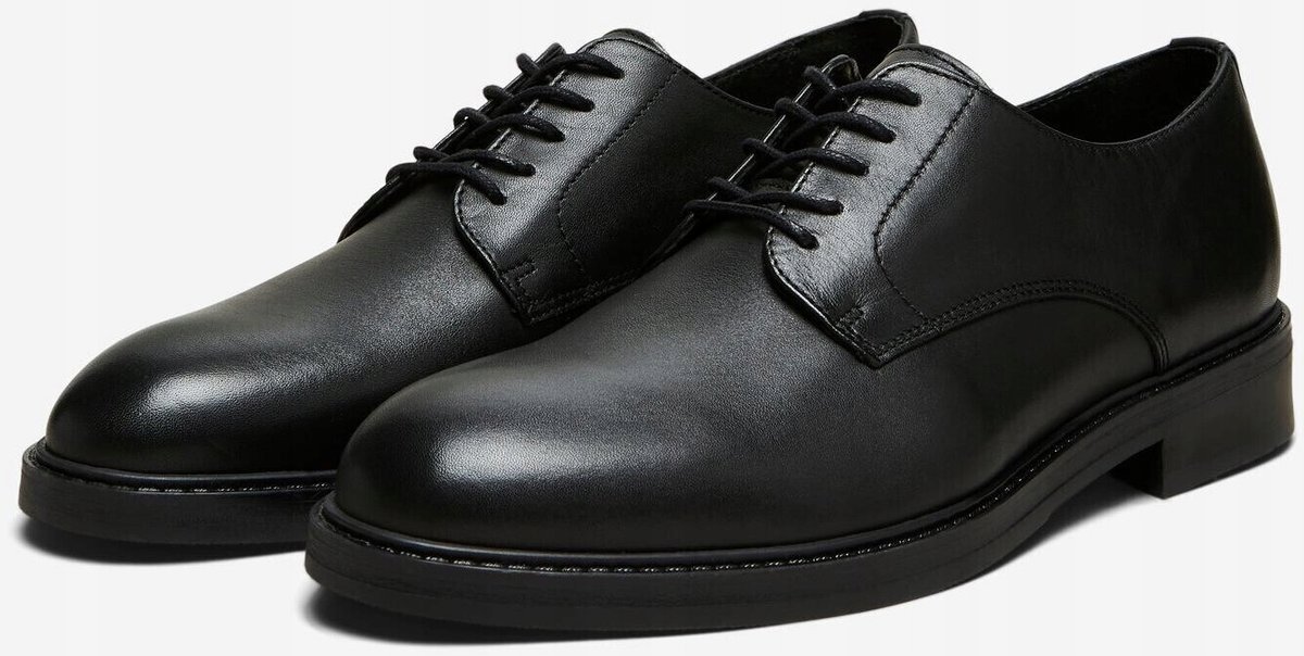 SELECTED HOMME CZARNE PÓŁBUTY MĘSKIE SKÓRA NATURALNA 41 16IA