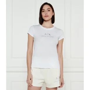 Armani Exchange T-shirt Slim Fit - Koszulki i topy damskie - miniaturka - grafika 1