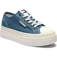 Trampki damskie - Tommy Jeans Jeansowe trampki FOXING - miniaturka - grafika 1