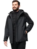Kurtki i kamizelki sportowe męskie - Jack Wolfskin Kurtka funkcyjna 3w1 "Glaabach" w kolorze czarnym - miniaturka - grafika 1