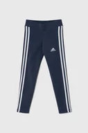 Spodnie i spodenki dla dziewczynek - adidas legginsy dziecięce kolor niebieski z aplikacją - miniaturka - grafika 1