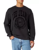 Bluzy męskie - Lee Męska bluza z kapturem Crew Seasonal, Washed Black, L, Washed Black, L - miniaturka - grafika 1