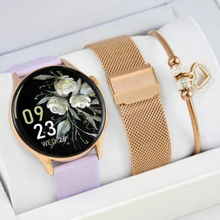 Gravity GT11-7 RGD/RGD/PR Fioletowy, złoty - Smartwatch - miniaturka - grafika 1