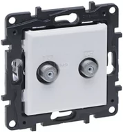 Gniazdka elektryczne - Legrand Niloe Step gniazdo podwójne 2xTV typu F końcowe do instalacji typu gwiazda 1,5 dB kolor biały 863176 863176 - miniaturka - grafika 1