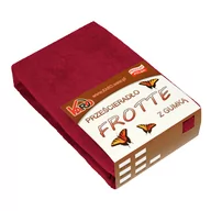 Prześcieradła - Prześcieradło frotte z gumką KARO 180x200 cm, bordowe 026 grube 200g/m2 - miniaturka - grafika 1