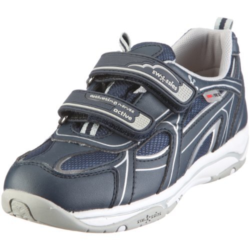 Swissies Półbuty chłopięce Turquoise, niebieski - Niebieski Dark Navy Dark Navy Silver - 31 EU