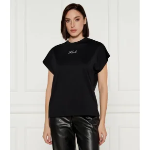 Karl Lagerfeld T-shirt SIGNATURE Regular Fit - Koszulki i topy damskie - miniaturka - grafika 1