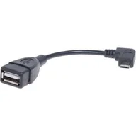 Kable komputerowe i do monitorów - Elmak SAVIO CL-61 Adapter OTG USB AF - micro USB kątowy BM - miniaturka - grafika 1