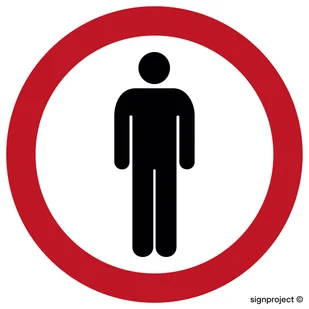 SA034 ZAKAZ RUCHU PIESZYCH, FN - FOLIA SAMOPRZYLEPNA; (600X600MM) - Systemy ekspozycyjne i znaki informacyjne - miniaturka - grafika 1