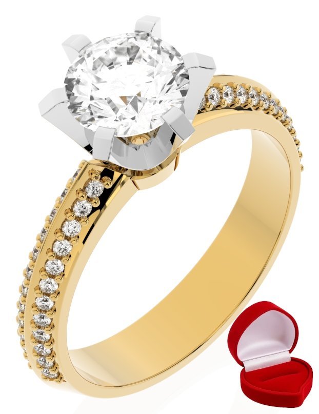 ZŁOTY PIERŚCIONEK ZARĘCZYNOWY 585 14k SZAFIR 1 ct + PUDEŁKO CERTYFIKAT R21