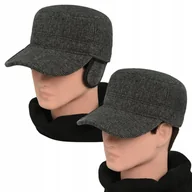 Czapki i chusty sportowe męskie - Czapka zimowa PATROLÓWKA męska Pako Jeans ocieplana z chowanymi nausznikami - miniaturka - grafika 1