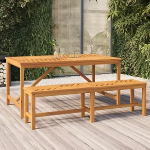 vidaXL Ławka ogrodowa, 150 cm, lite drewno akacjowe - Ławki ogrodowe - miniaturka - grafika 1