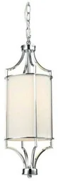 LAMPA WISZĄCA LUNGA CROMO metalowa srebrna oprawa styl glamour - Lampy sufitowe - miniaturka - grafika 1